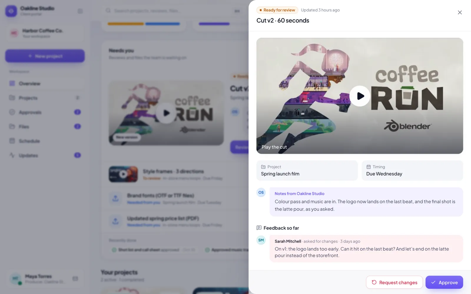 Reviewing a new version with the agency's notes and earlier feedback